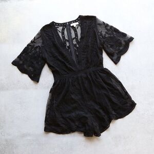 Lace Plunge Romper